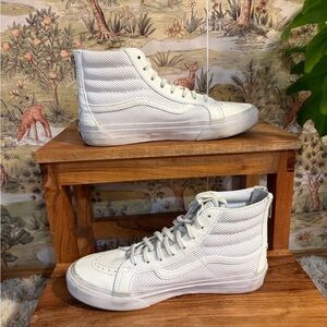 Vans Men's White Perforated High-Top Sneakers